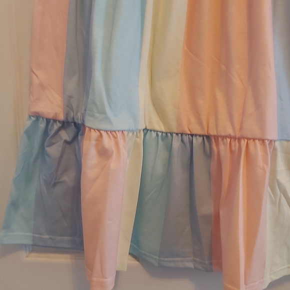 076. Multicolor Striped Color Block Tiered Mini Dress  Size S - Picture 16 of 16